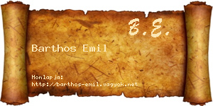 Barthos Emil névjegykártya