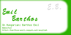 emil barthos business card